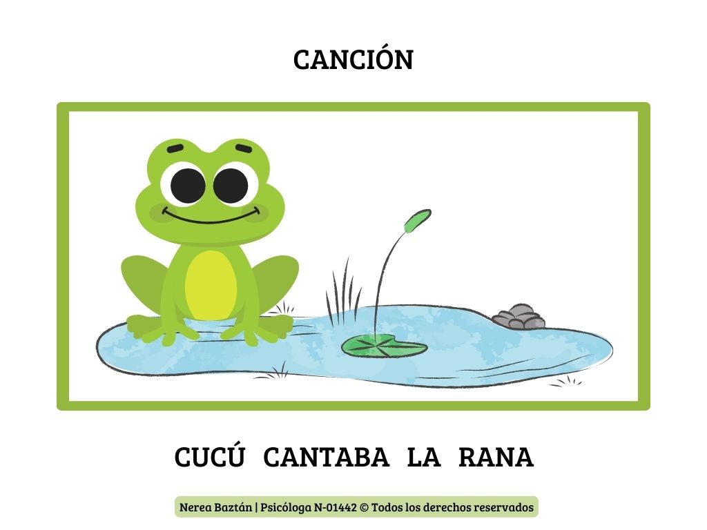 Descarga la letra de la Canción Cucú Cantaba la Rana con Pictogramas