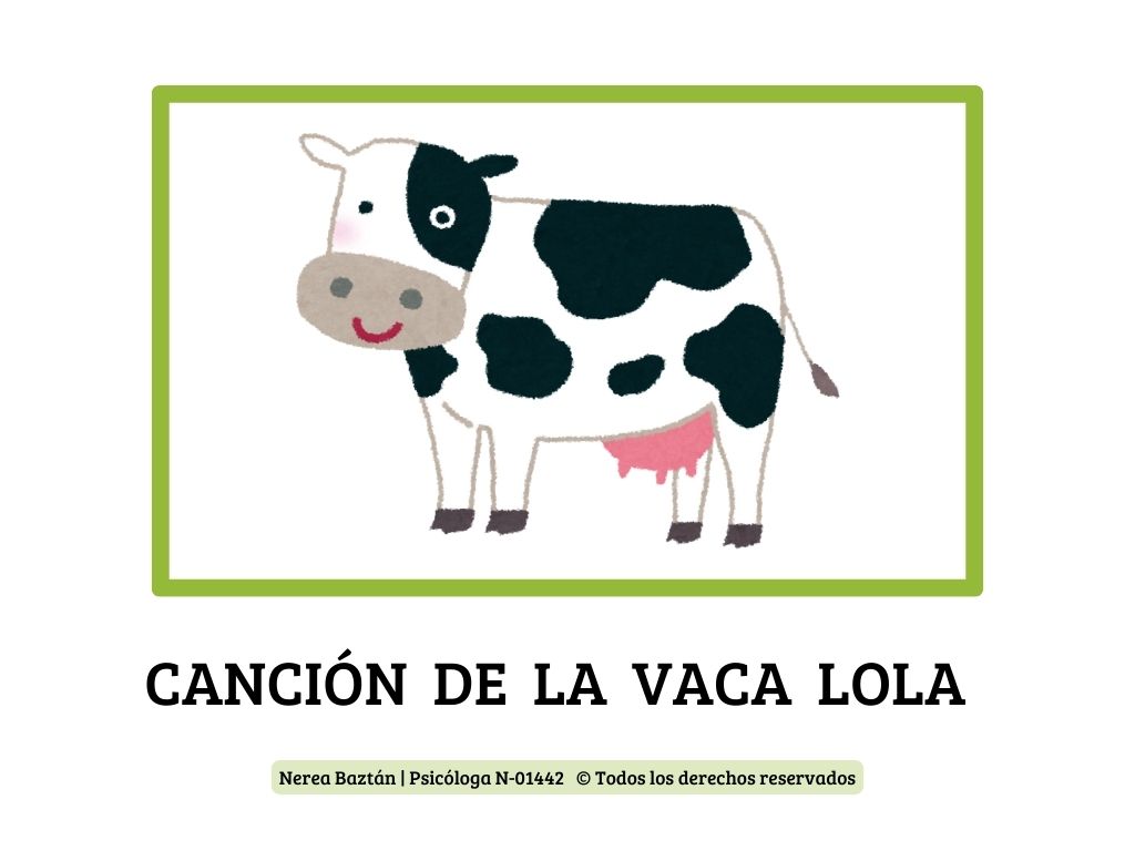 Descarga la letra de la Canción La Vaca Lola con Pictogramas