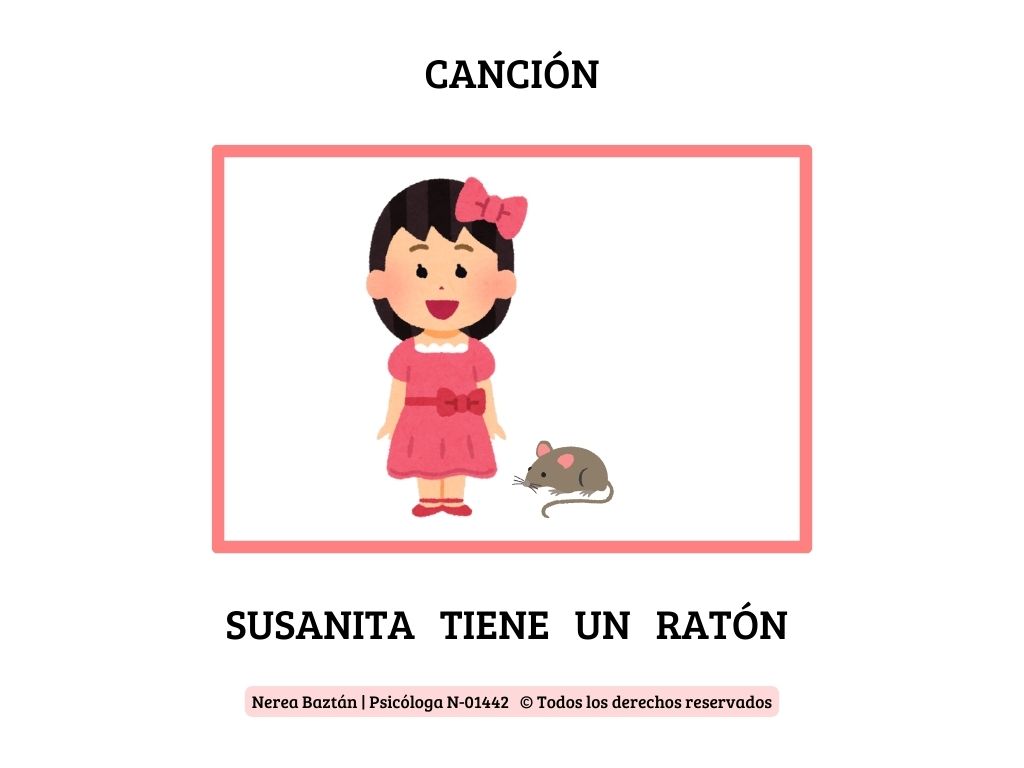 Descarga la letra de la Canción Susanita Tiene un Ratón con Pictogramas
