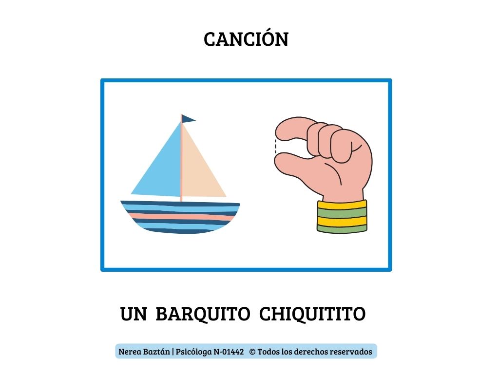 Descarga la letra de la Canción Un Barquito Chiquitito con Pictogramas